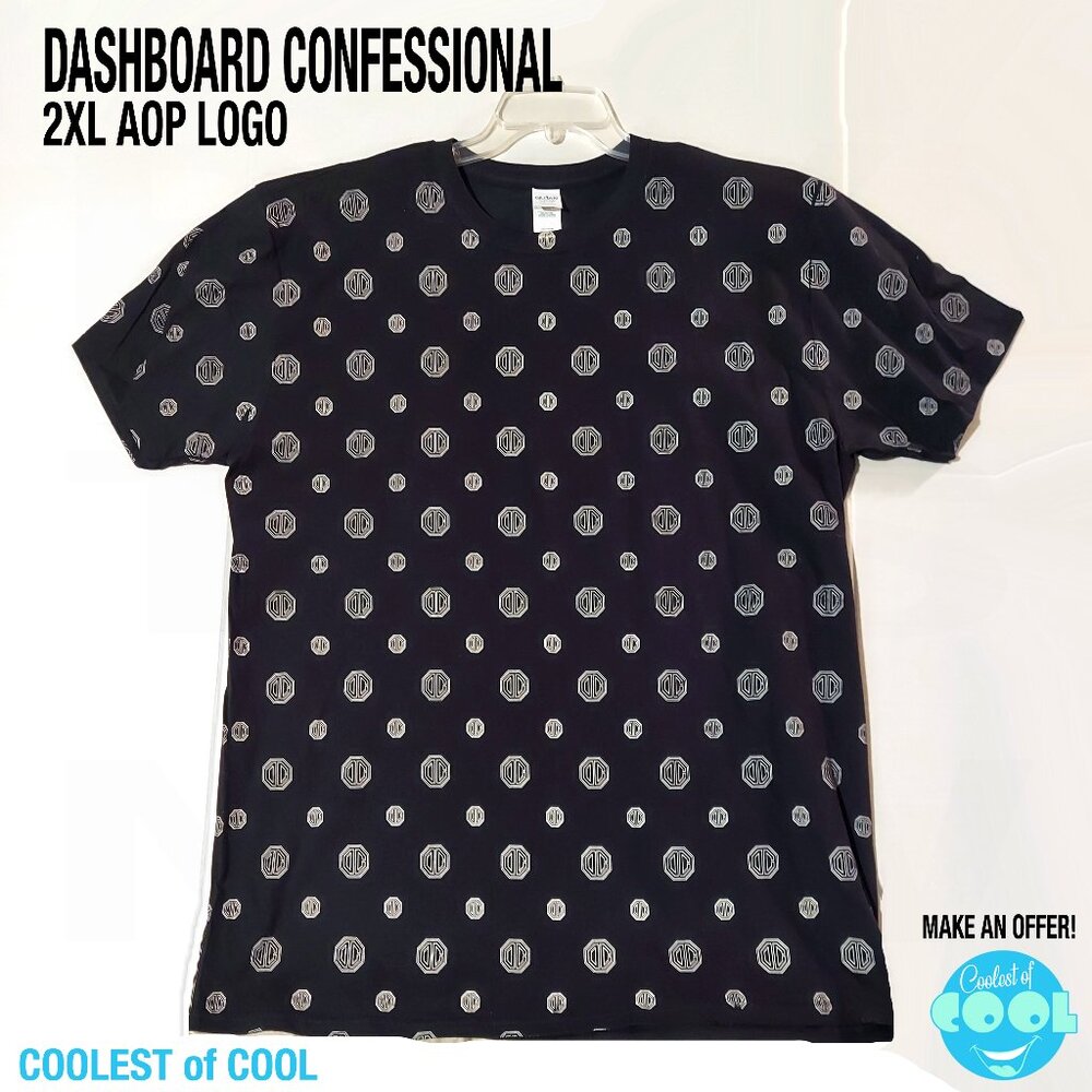 Dashboard Confessional shirt all over print band logo merch size 2xl new t-shirt
